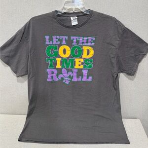 Y2K Mardi Gras Graphic Tee Let the Good Times‎ Roll Delta Pro tag 100% Cotton XL